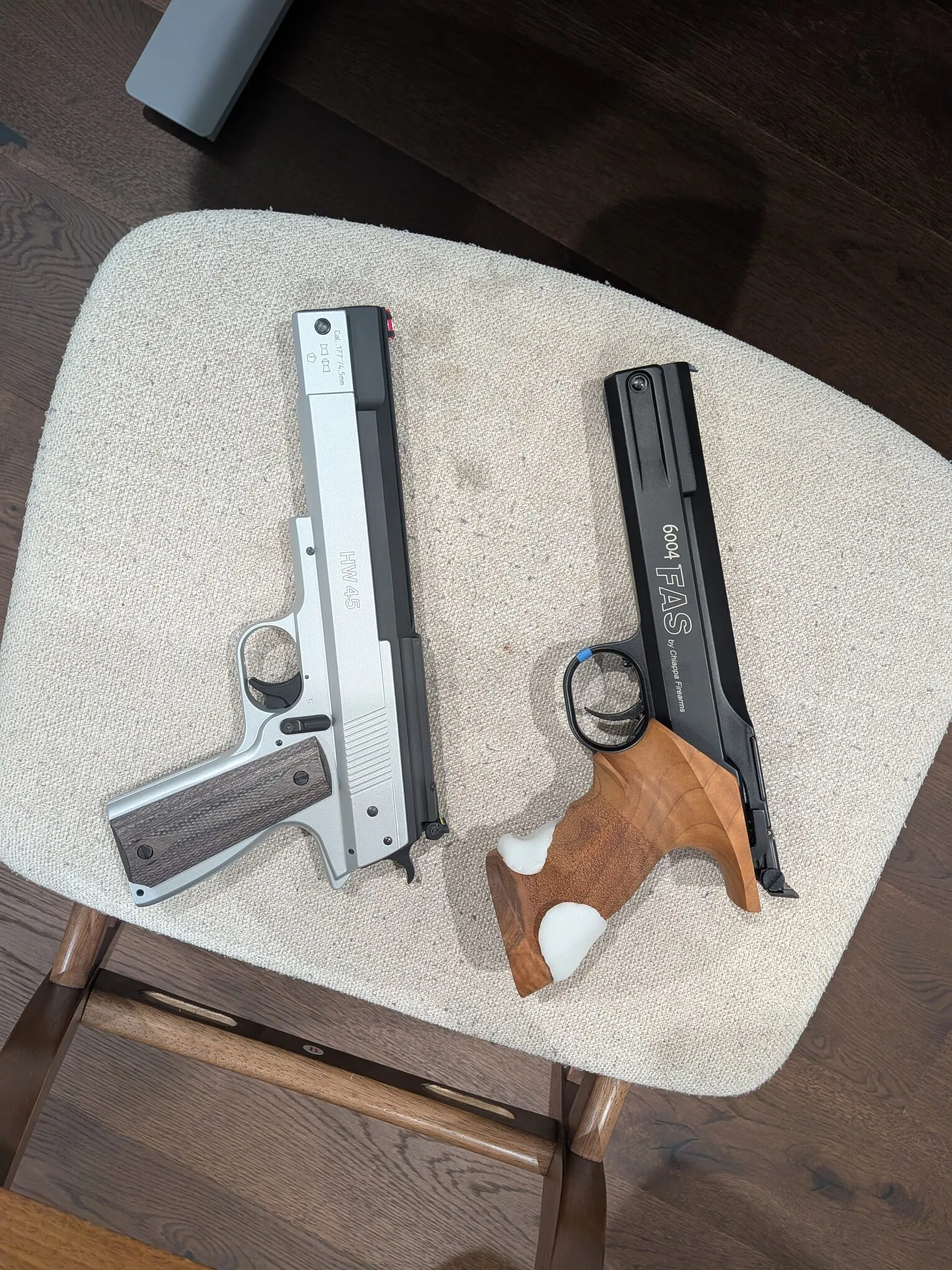 Weihrauch HW45 on the left and FAS 6004 on the right