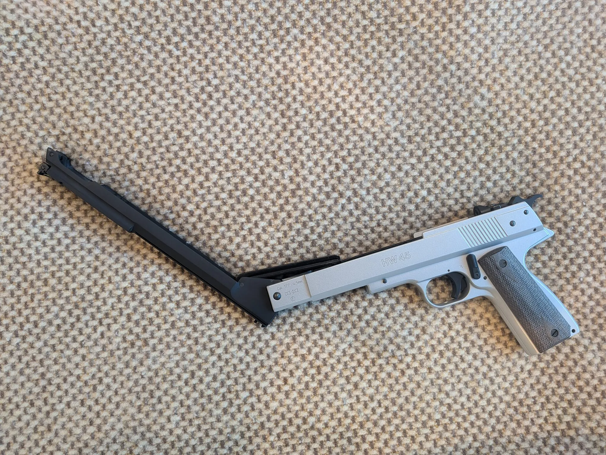 HW45 upper assembly opened farther to the second cocking position for full power