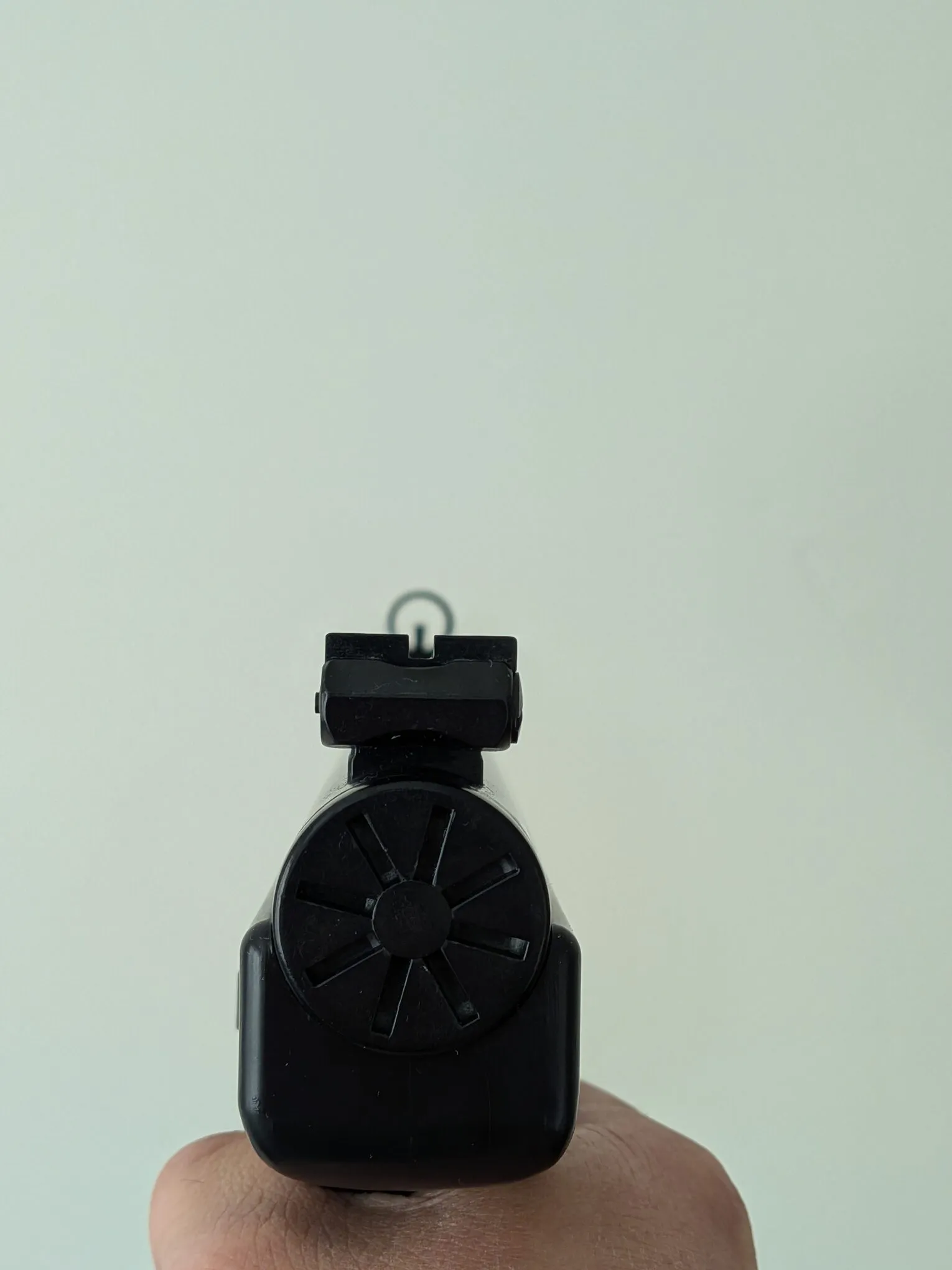 View through the HW70A rear notch toward the front sight blade and surrounding ring